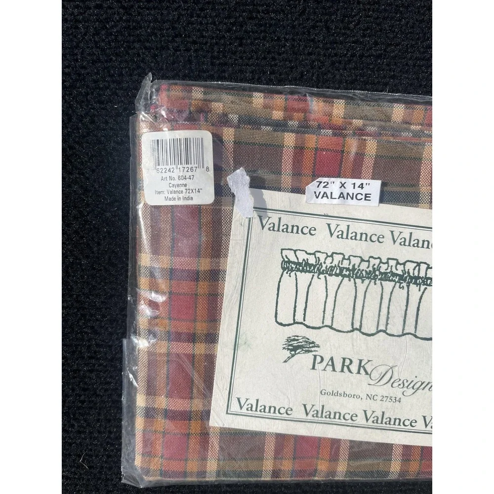 Park Designs Plaid Table Runner 13x54 & Valance 72x14 Set New in Package Country